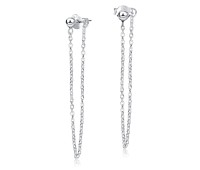 Perfect Chain Silver Ear Stud STS-3595